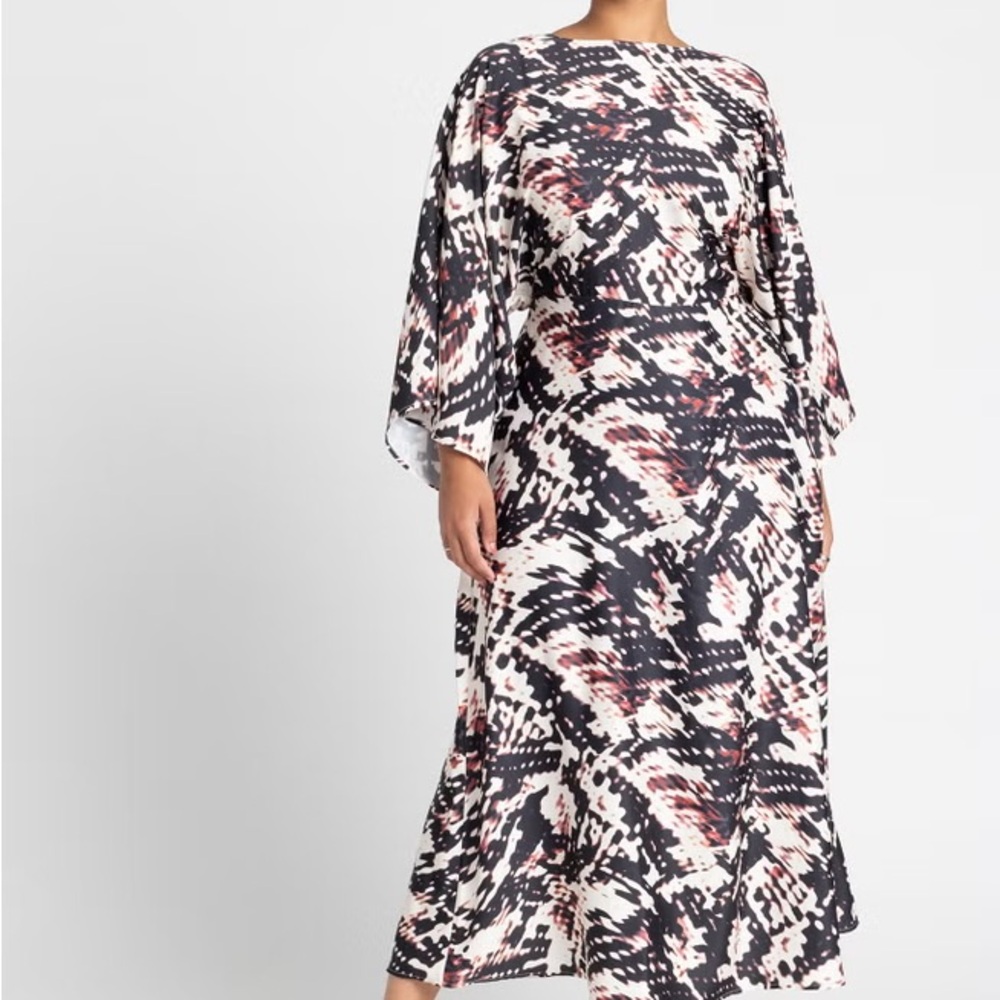 Eloquii Wide Sleeve Maxi Dress